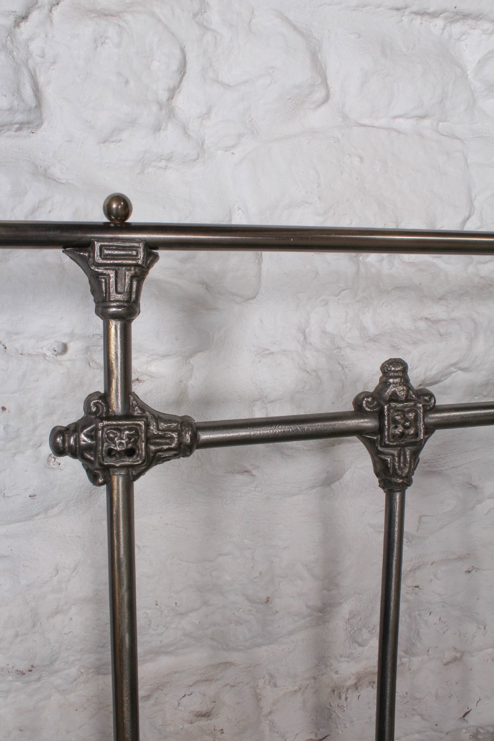 Very handsome burnished iron and aged brass kingsize bed View III