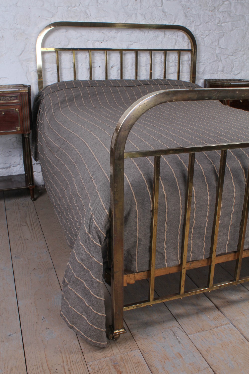Attractive simple all brass French double bed View VI