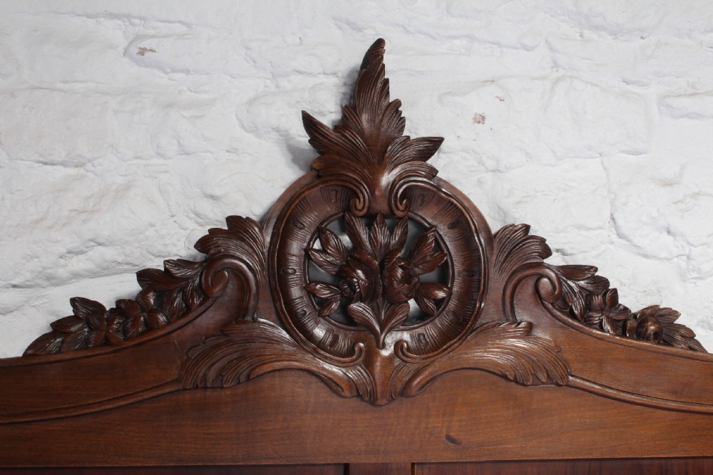Solid walnut  Rococo kingsize bed with bedsides View III