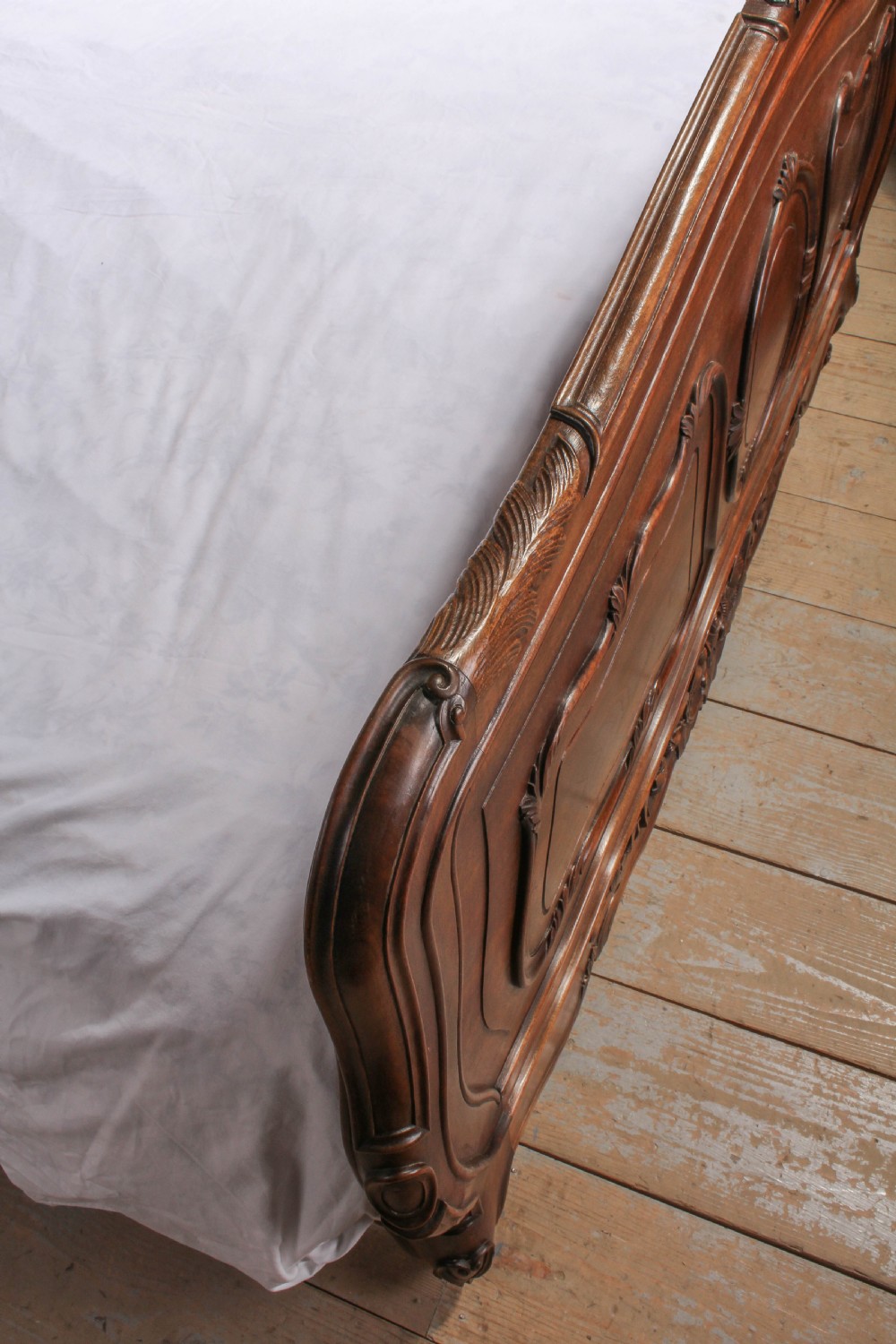 Solid walnut  Rococo kingsize bed with bedsides View VI