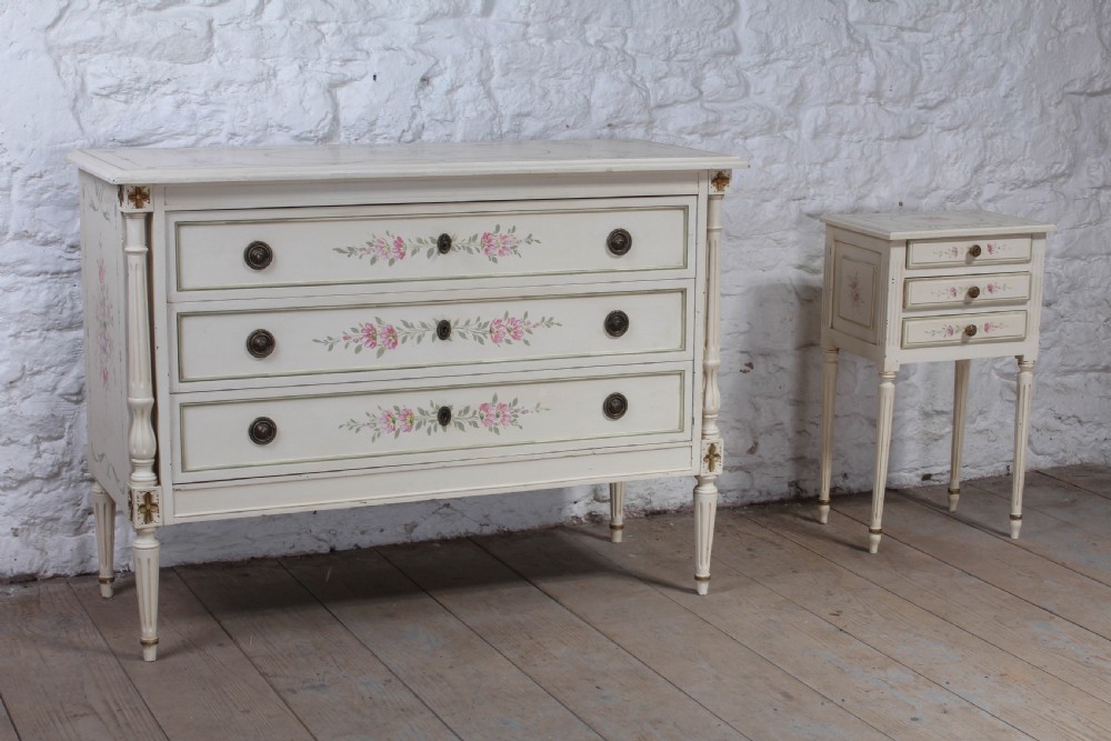 Pretty in pink pair of French newly upholstered single beds View X