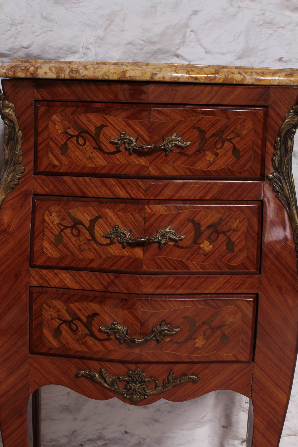 Pair of three drawers marquetry bedsides View IV