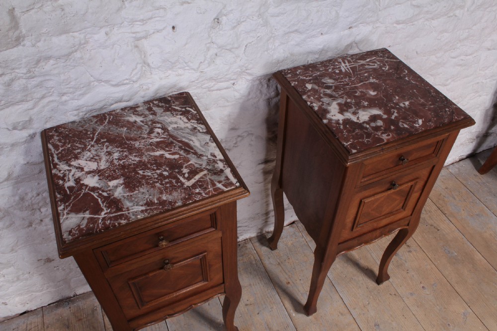 Nice pair of Louis XV walnut bedsides View III