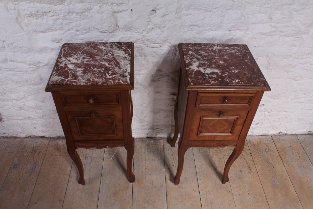 Nice pair of Louis XV walnut bedsides View VI