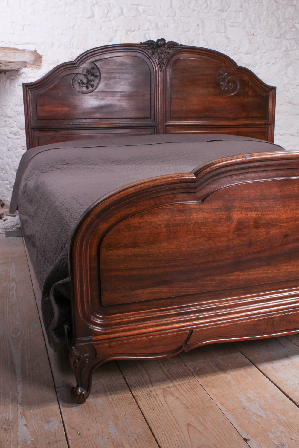 Two meter wide super king French walnut bed View VII
