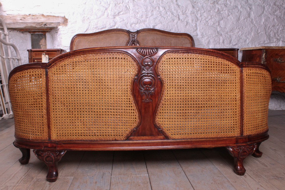 Striking Bergere caned Corbeille king size bed View II