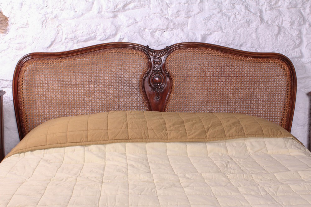 Striking Bergere caned Corbeille king size bed View V