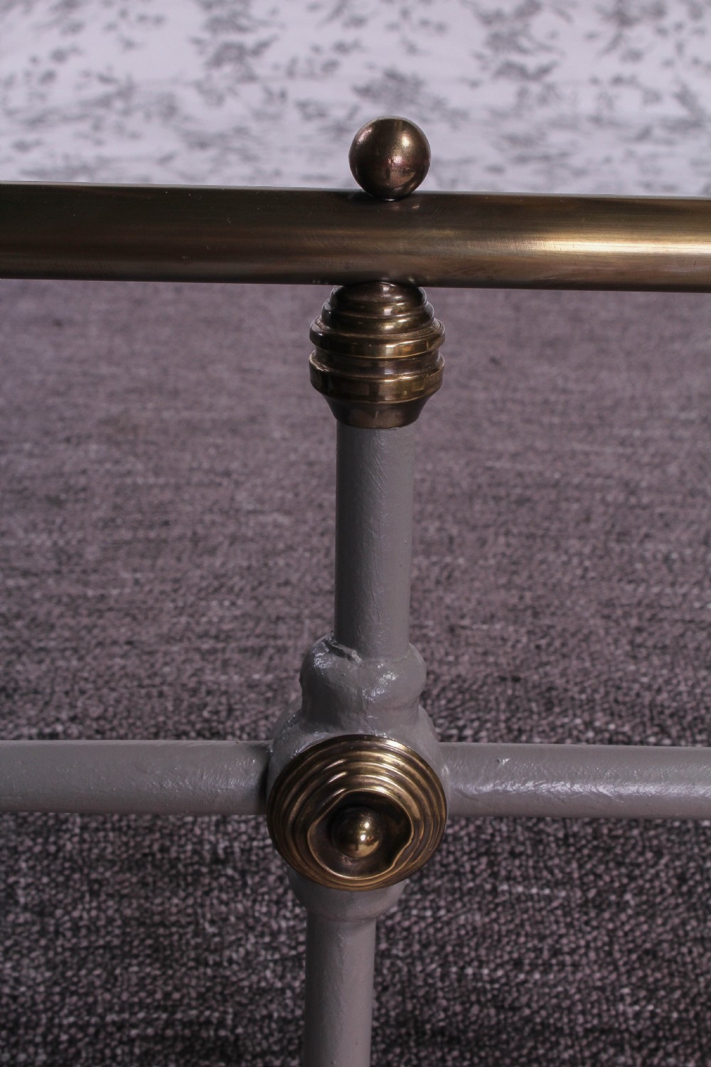Individual Victorian grey and aged brass king size bed View III