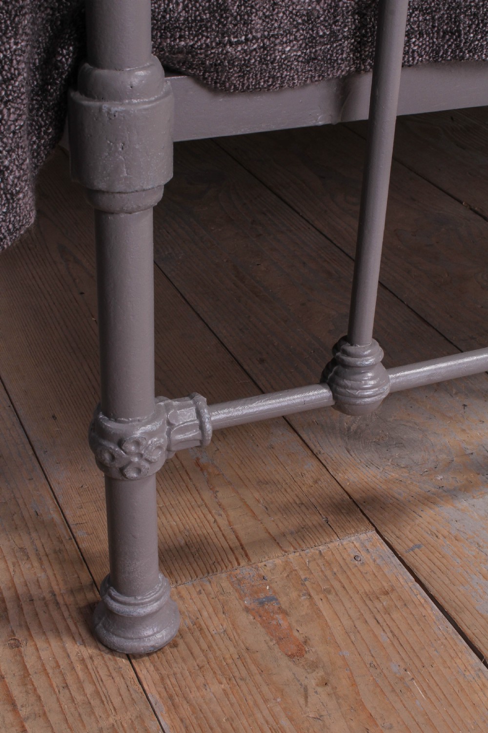 Individual Victorian grey and aged brass king size bed View IV
