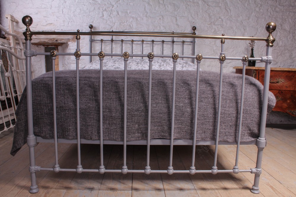 Individual Victorian grey and aged brass king size bed View V