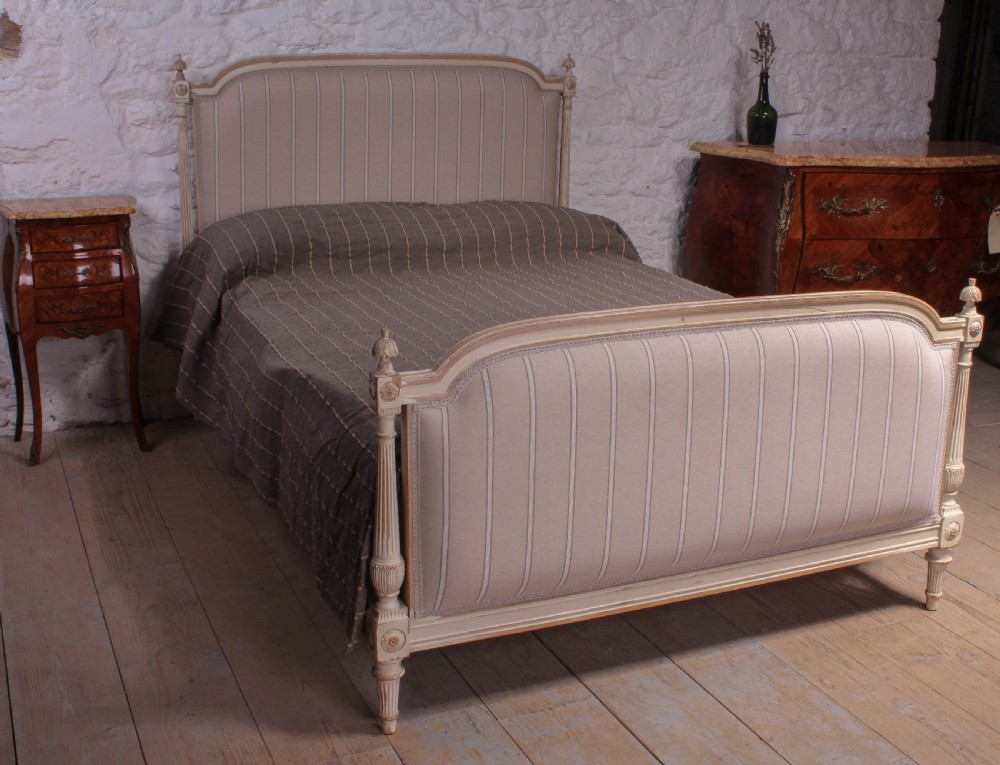 Very attractive French Empire style newly upholstered double bed