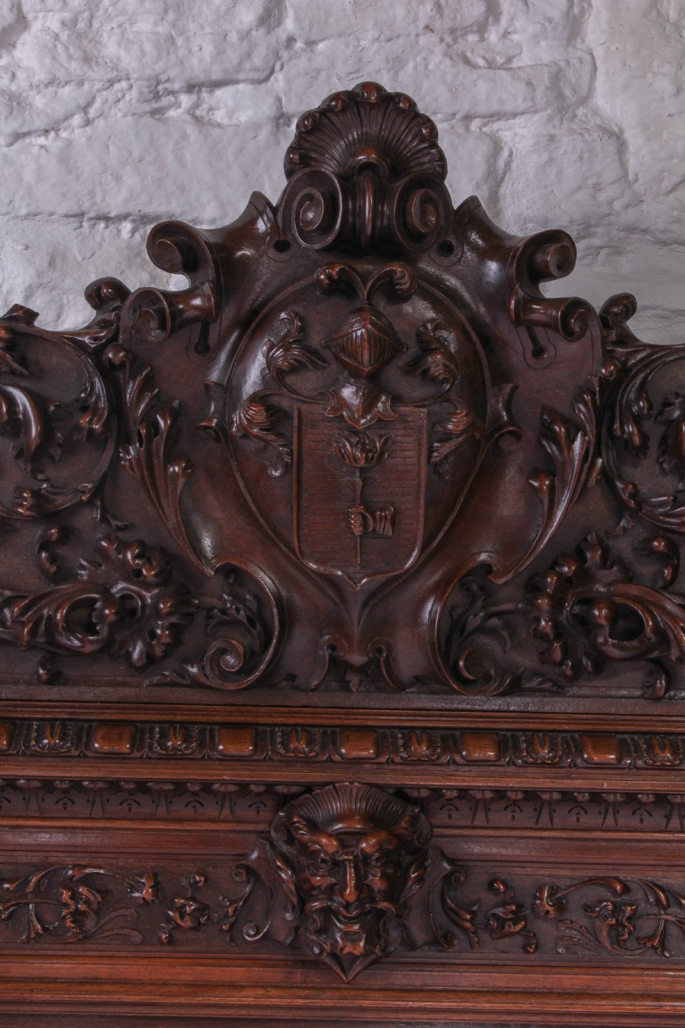 Beautiful carved walnut Neo-Renaissance  king size bed View VIII