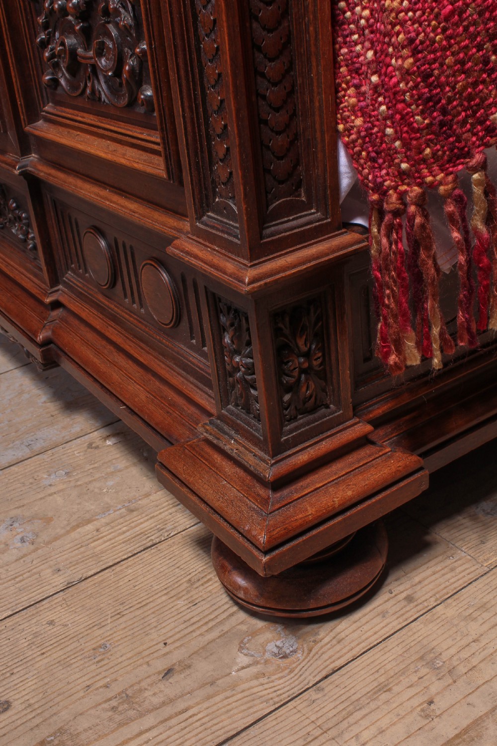 Beautiful carved walnut Neo-Renaissance  king size bed View IX