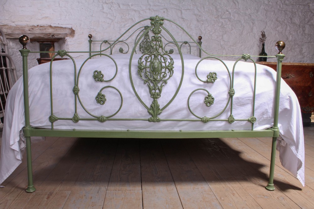 Pretty early Victorian iron king size bed View VI