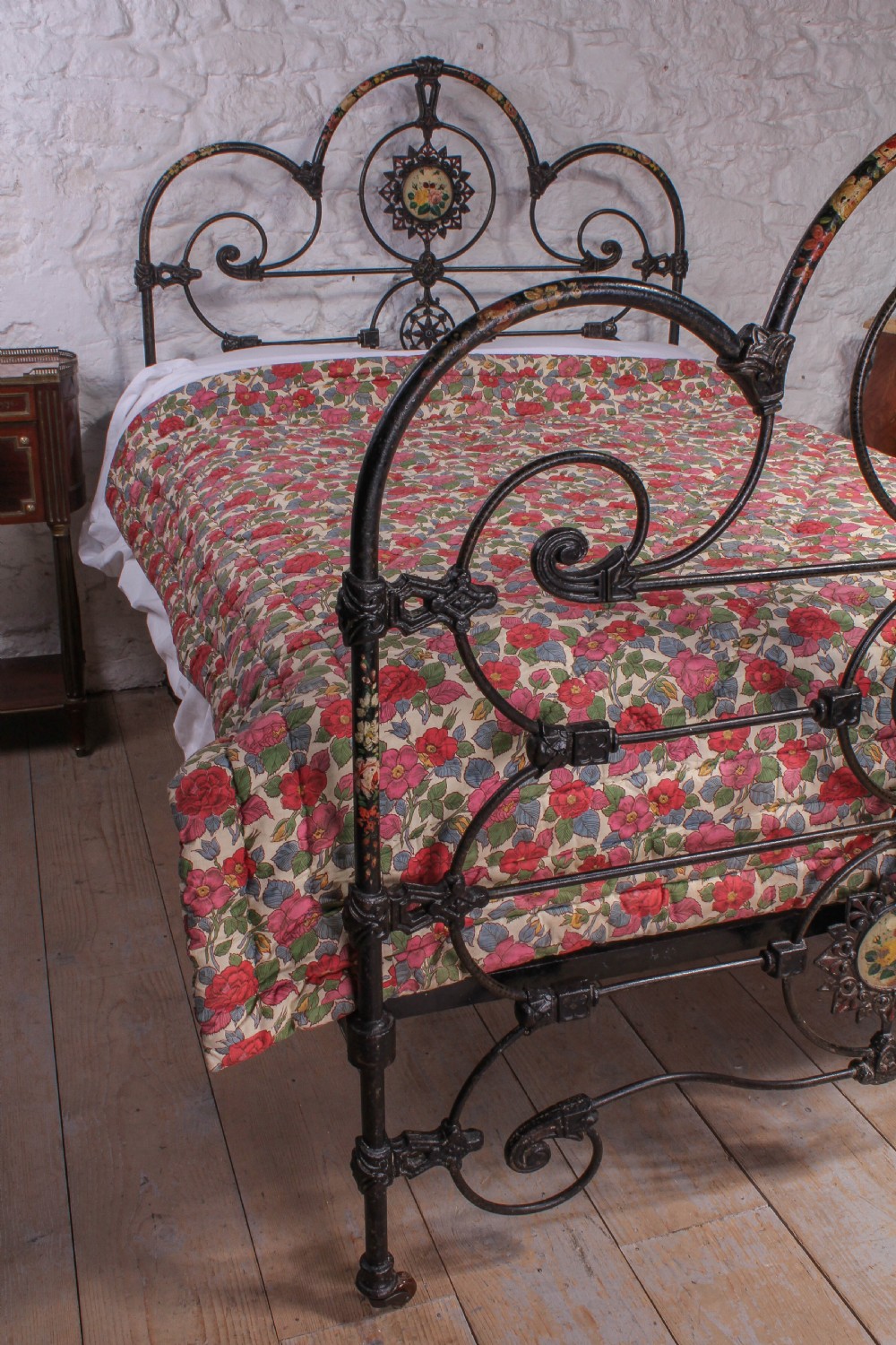 Extremely rare hand painted double three hoop bed View IV
