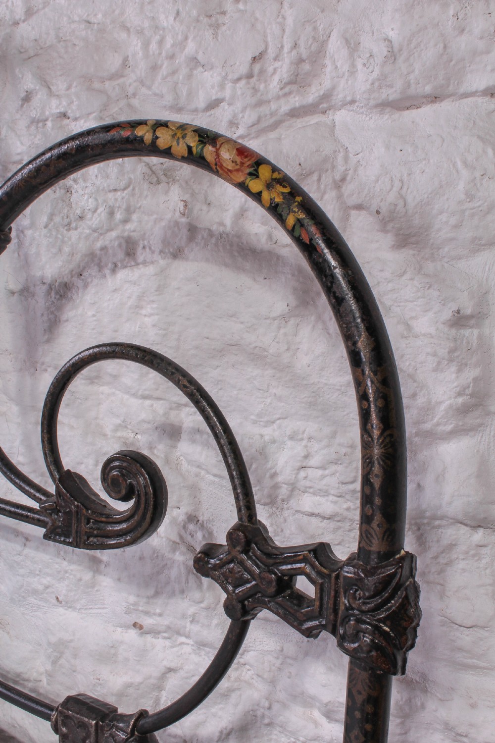 Extremely rare hand painted double three hoop bed View IX