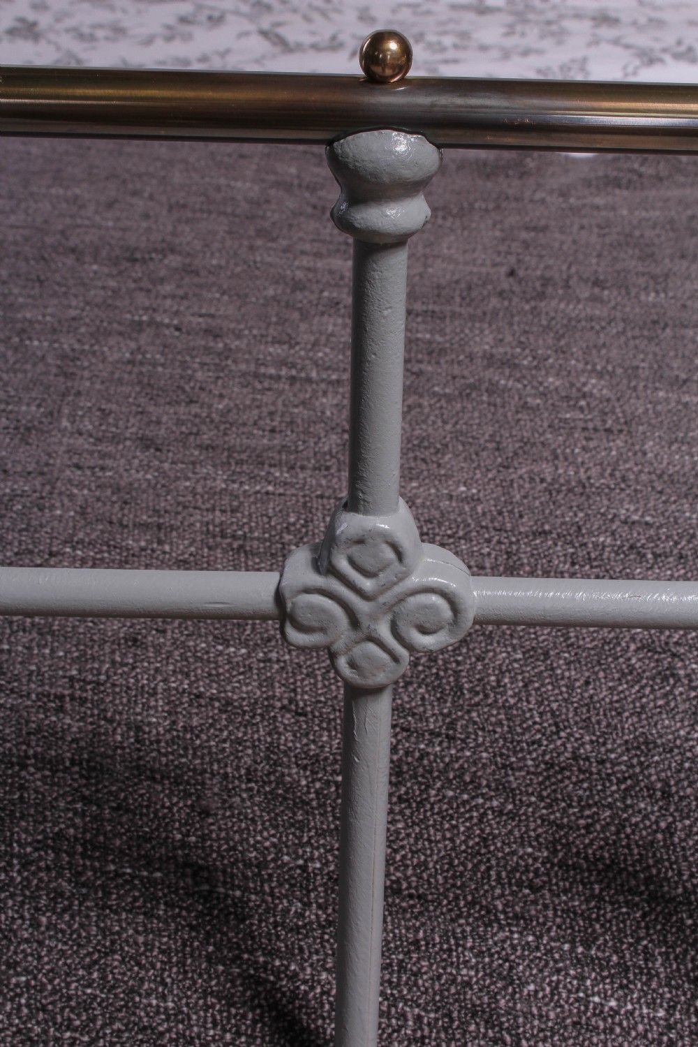 King size Classic Victorian grey and brass bed View III