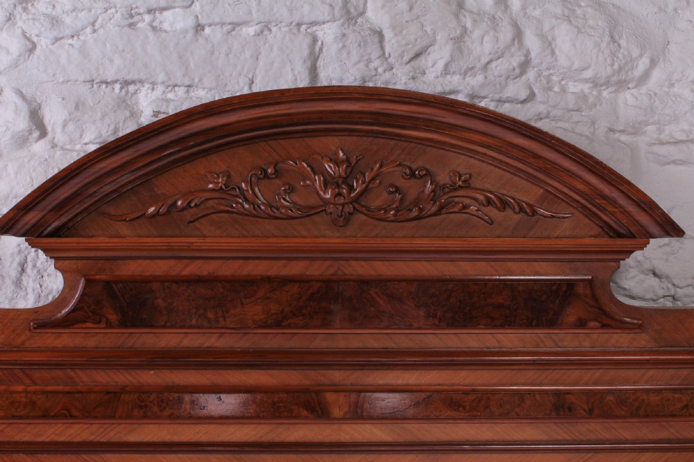 Top quality Henri II  style burr walnut and mahogany double bed View III