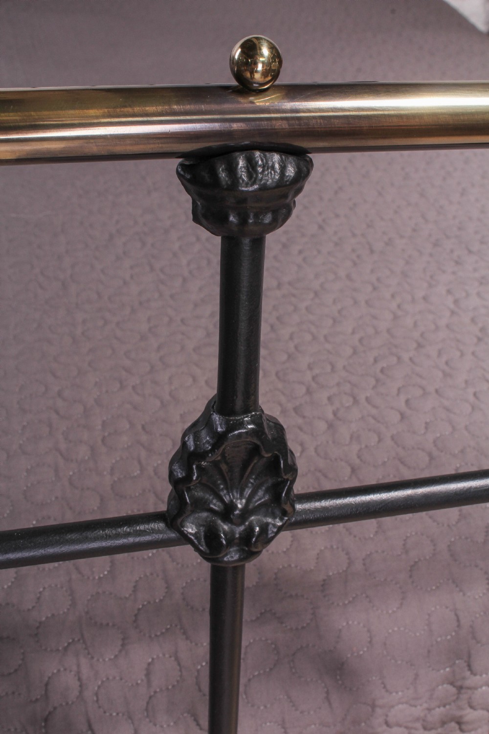 Handsome 6Ft Victorian black and brass super kingsize bed View V