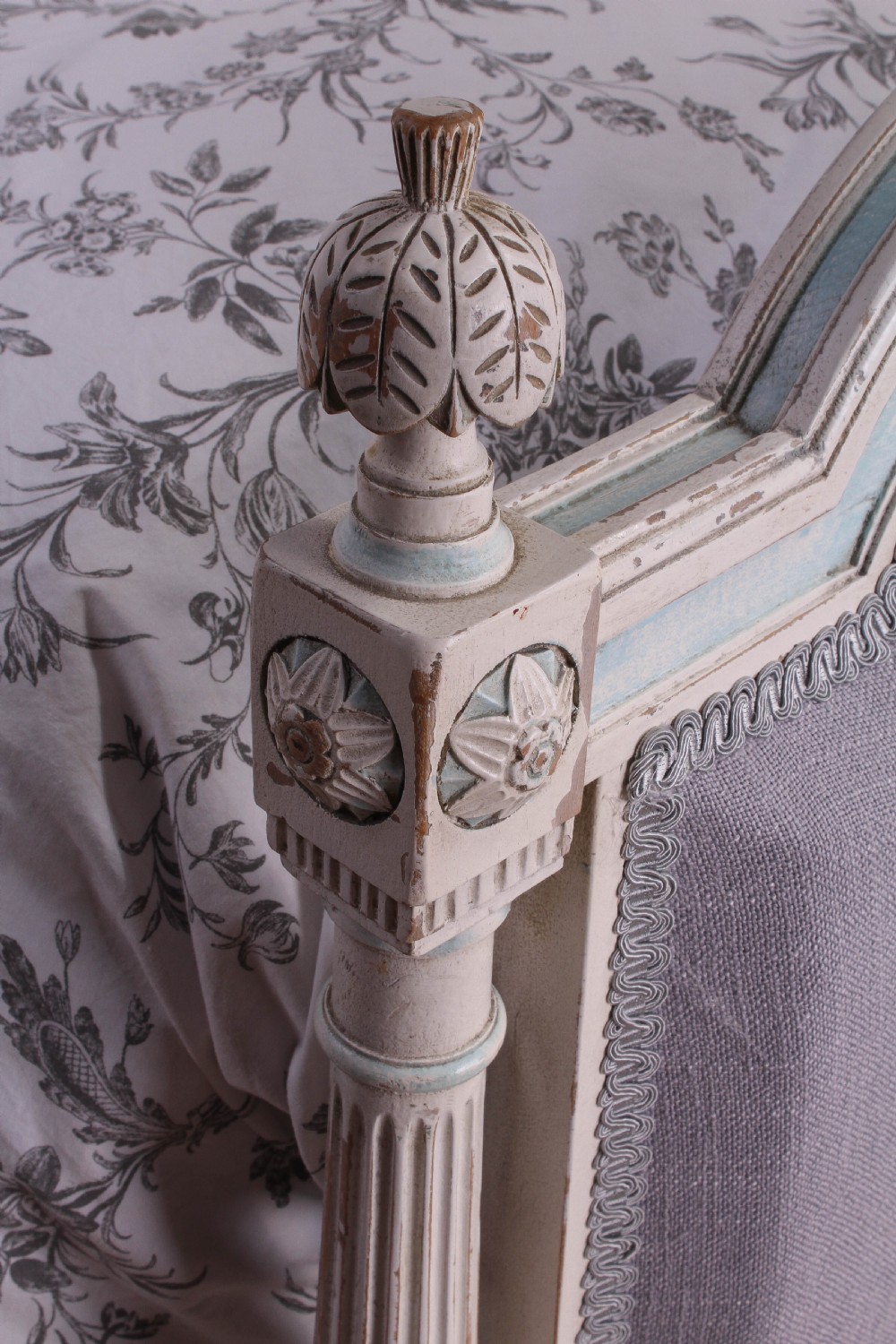 Newly upholstered French Empire style bed View III