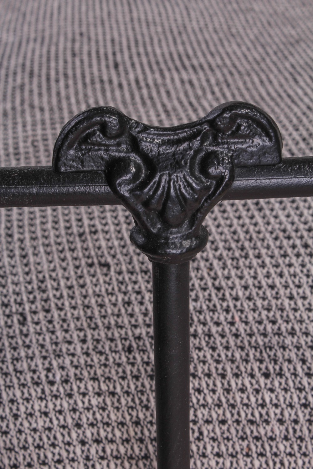 Striking Classic Victorian black and aged brass double bed View III