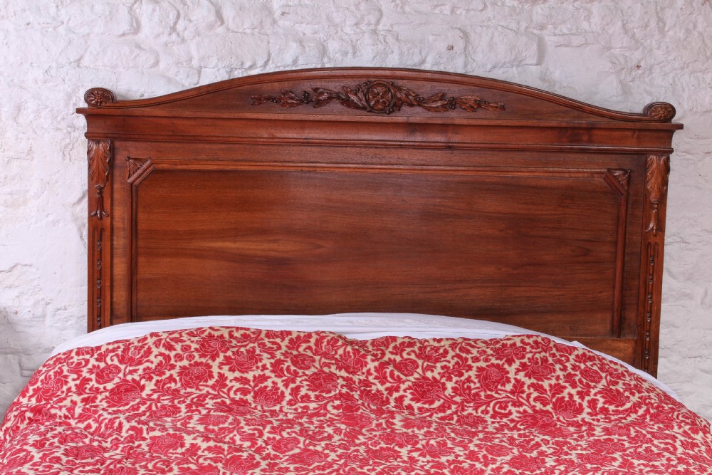 Simple solid walnut French king size bed  View V