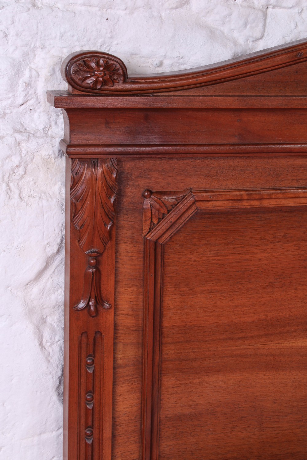 Simple solid walnut French king size bed  View VI