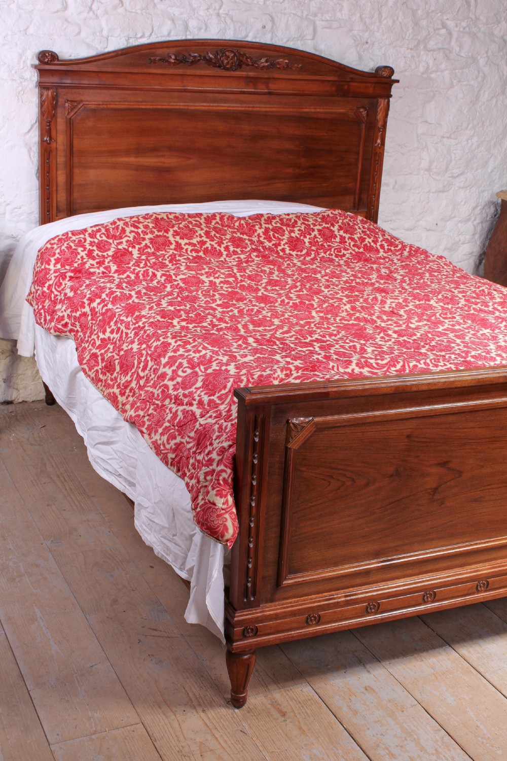 Simple solid walnut French king size bed  View VIII