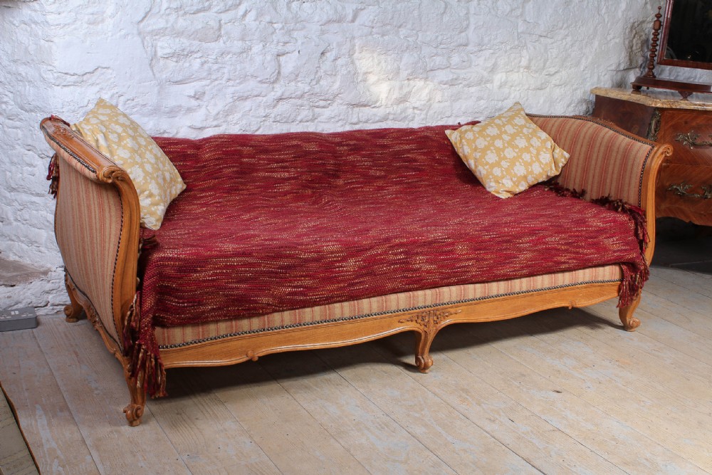 Newly upholstered Louis XV style day bed. View II