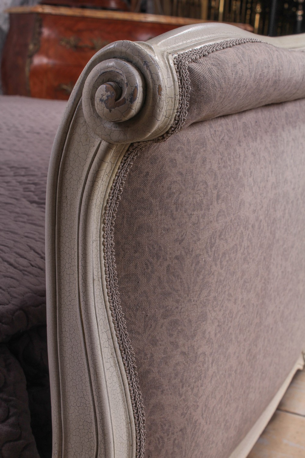 Super king size 6Ft French newly  upholstered lit bateau View II