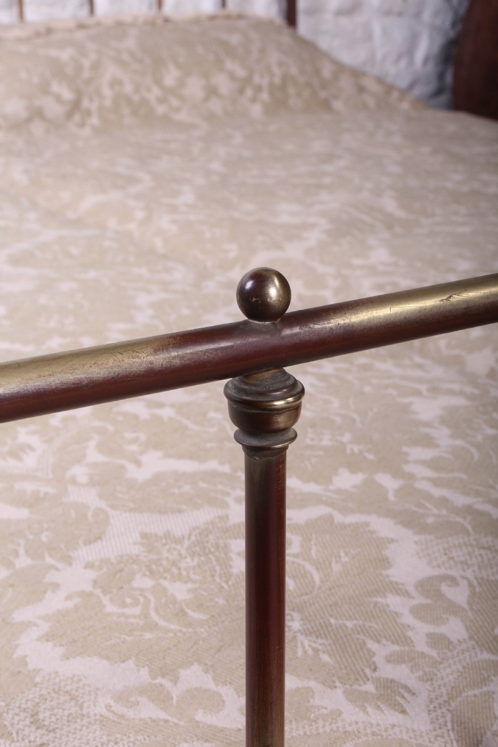 Attractive pair of French aged brass single beds View VI