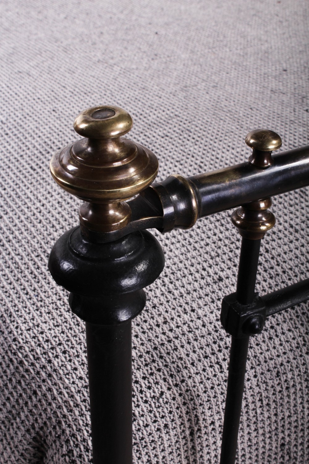 Pleasing early Victorian brass and iron king size bed View II