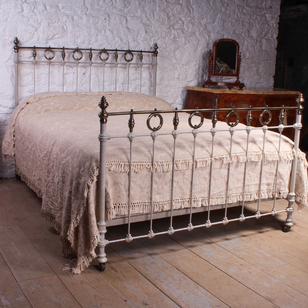 Pretty French 5Ft king size brass and iron bed  View II