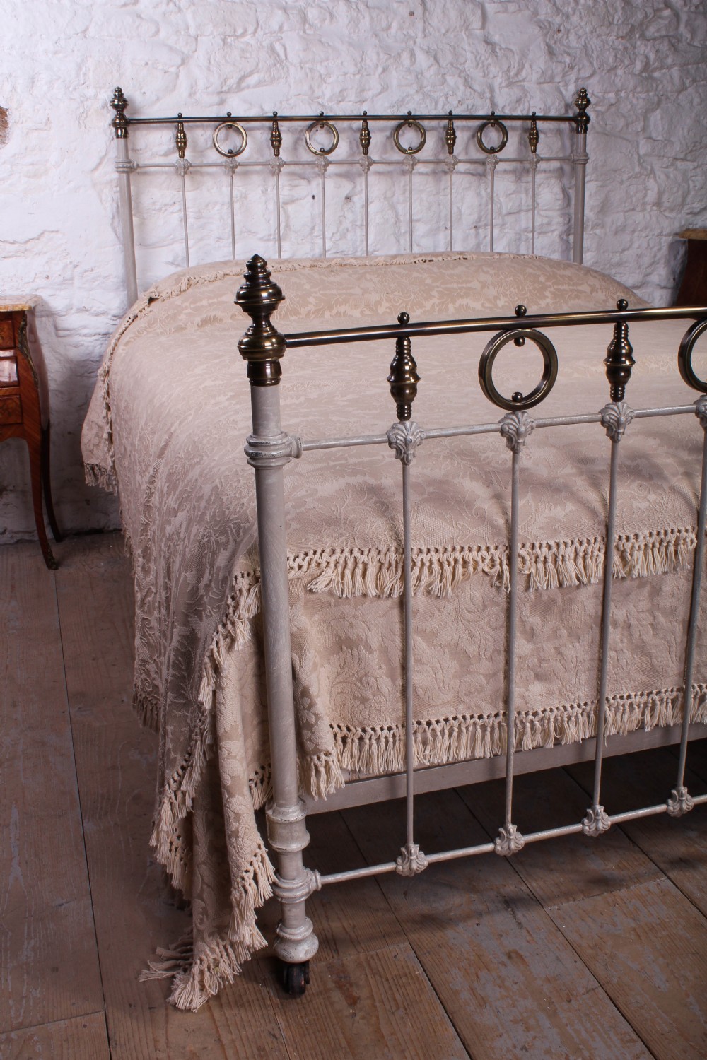 Pretty French 5Ft king size brass and iron bed  View III