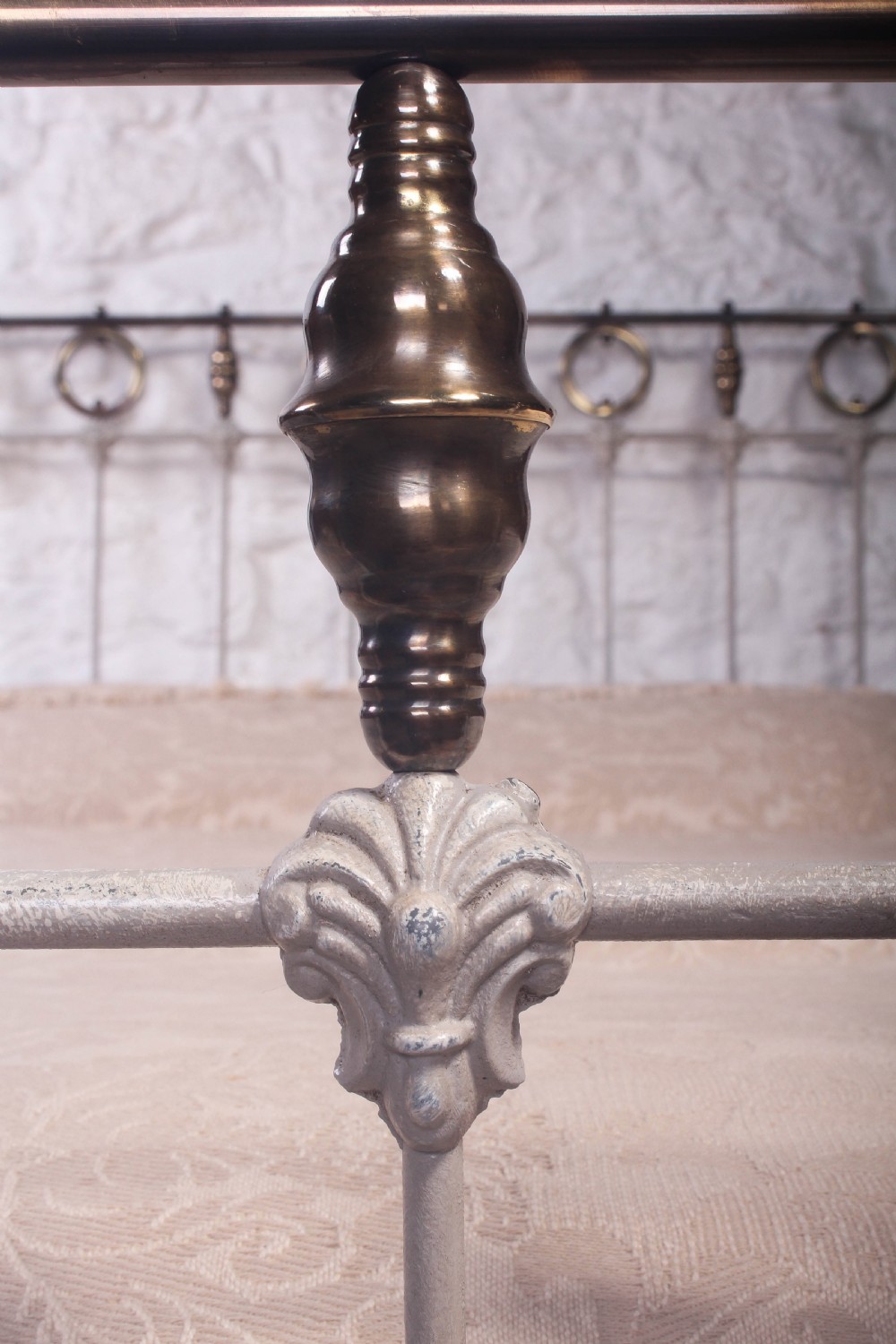 Pretty French 5Ft king size brass and iron bed  View VI
