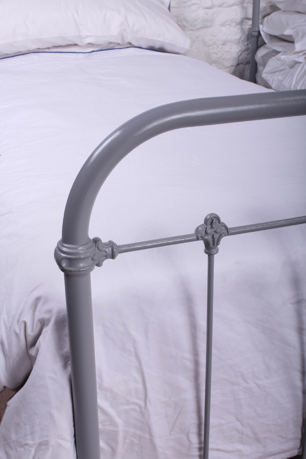 Attractive pair of French all iron single beds  View II