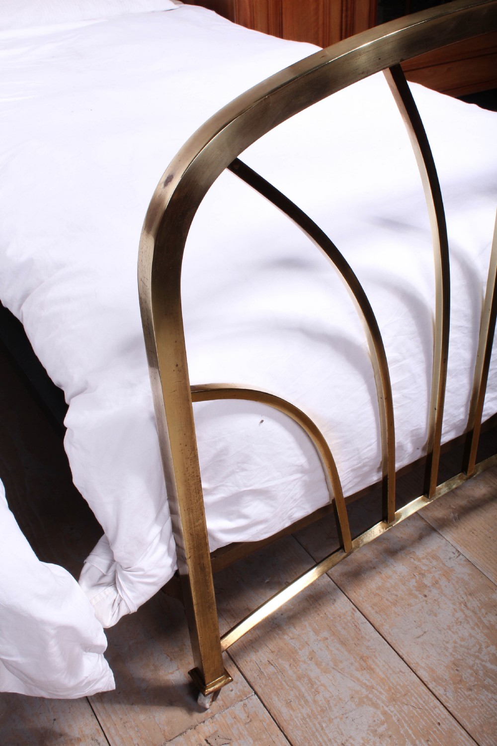 Fabulous pair of Art Deco style all brass meter wide single beds View VII