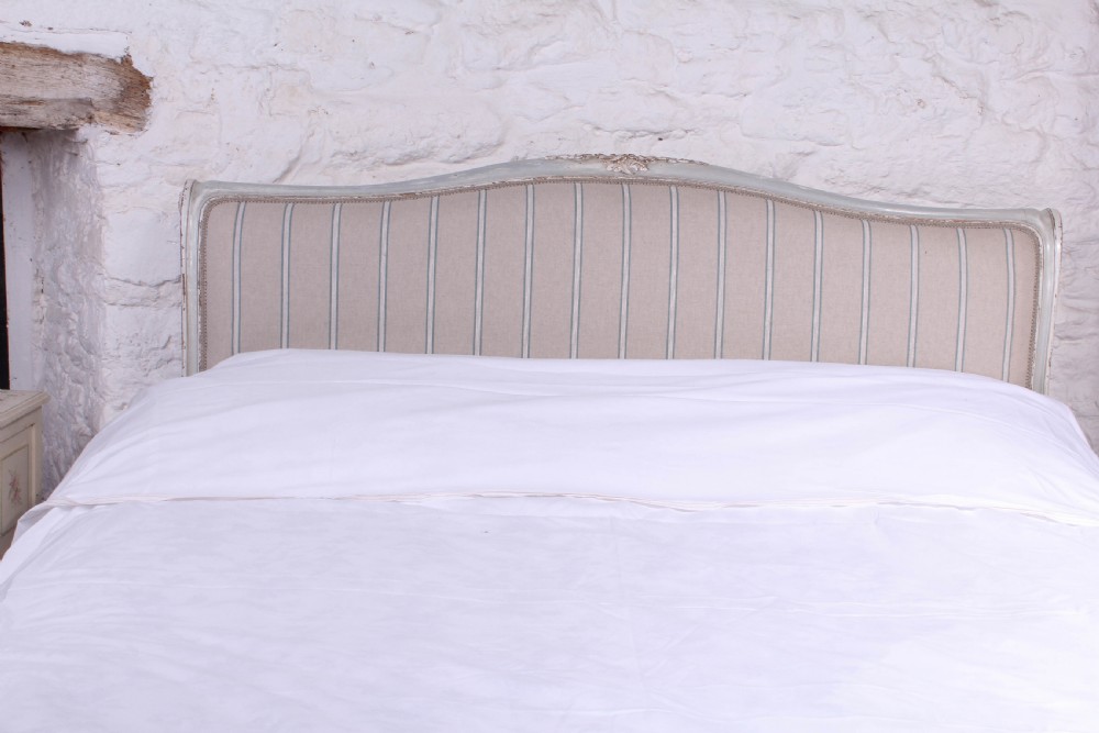 Newly upholstered Lit bateau style king size bed View VI
