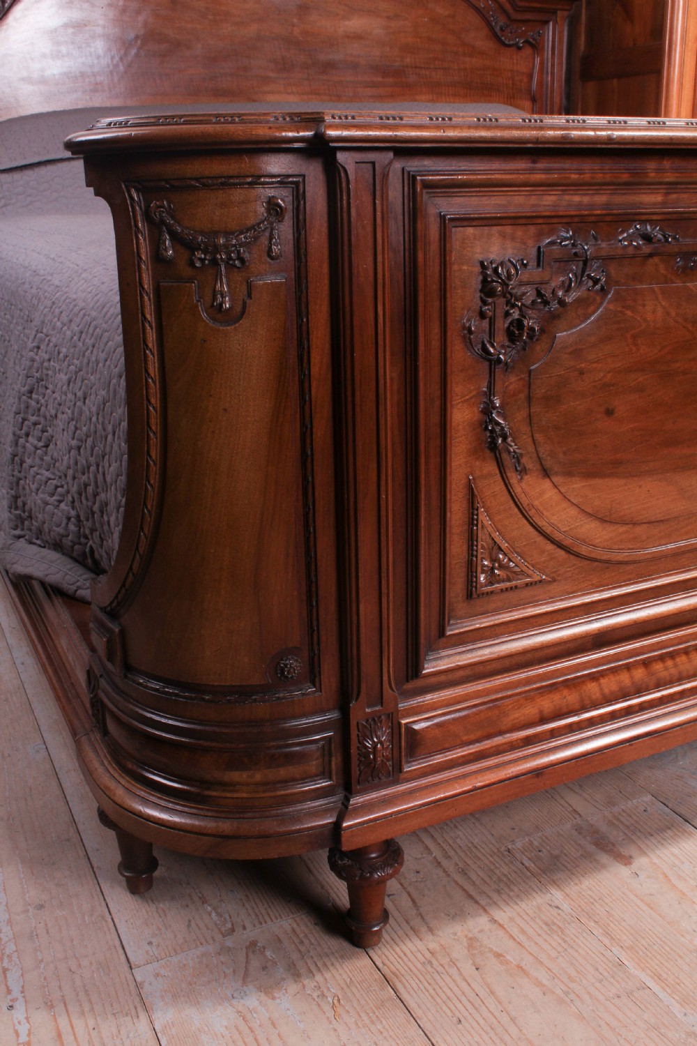 Extremely rare solid walnut super king size bed View V