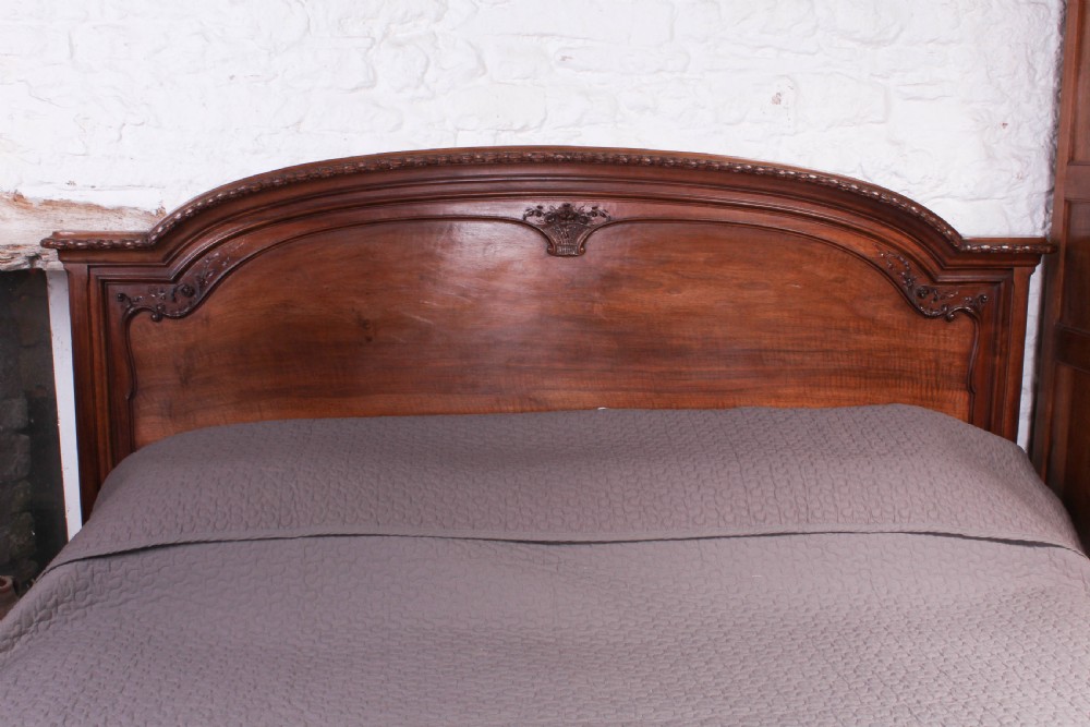 Extremely rare solid walnut super king size bed View VIII