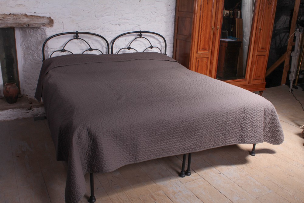 Attractive pair of black Irish iron single beds (can be joined) View II