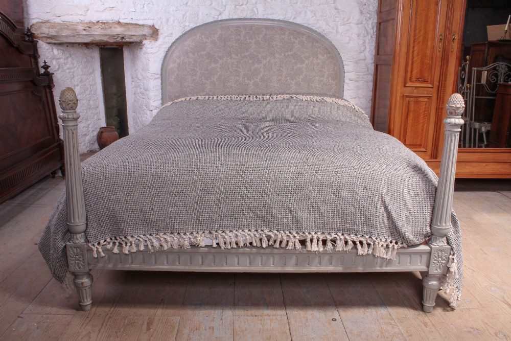 Pretty newly upholstered French double bed View V
