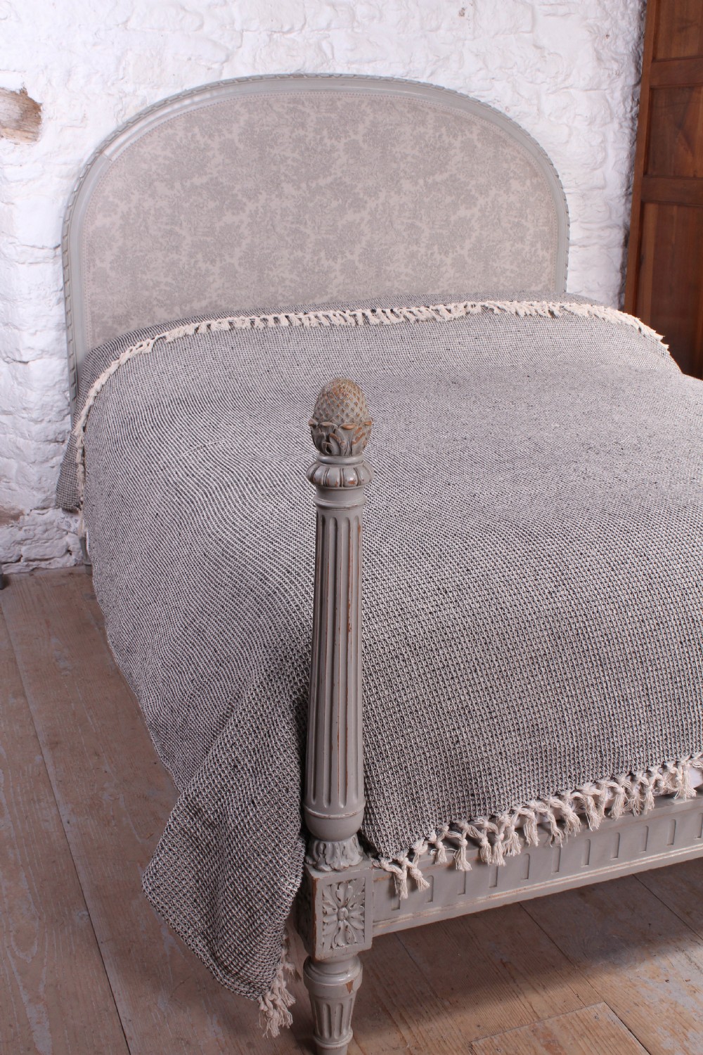 Pretty newly upholstered French double bed View VI