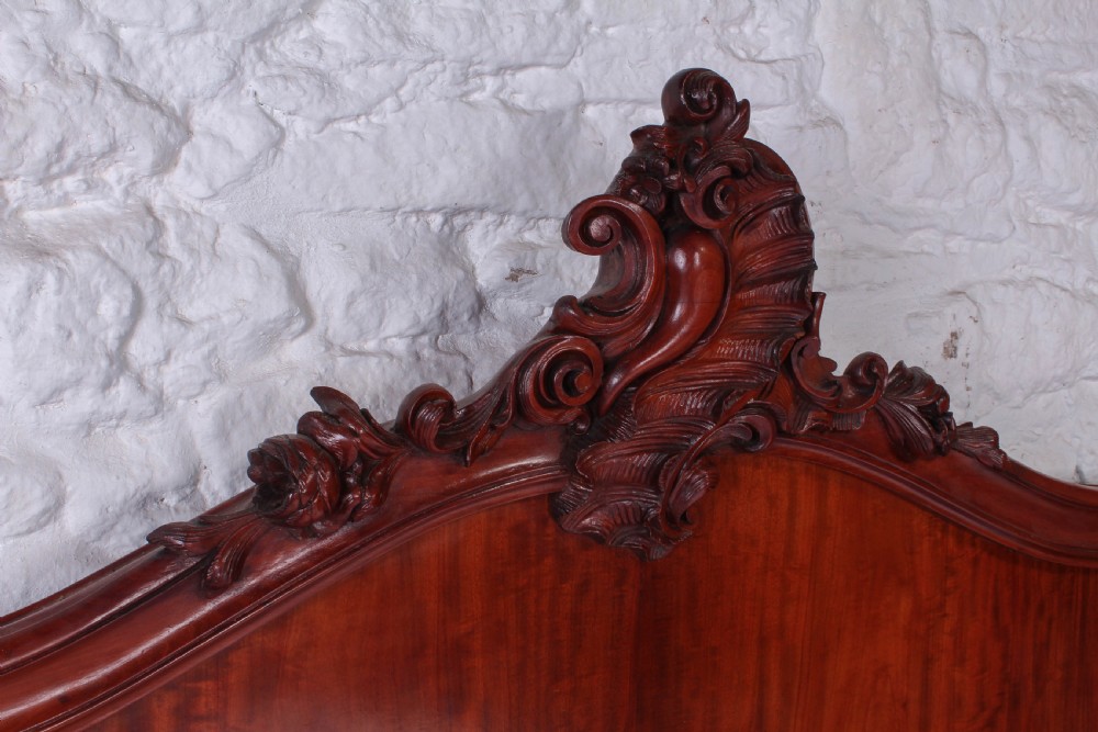 French mahogany extra long Louis XV style double bed with mattress View VI