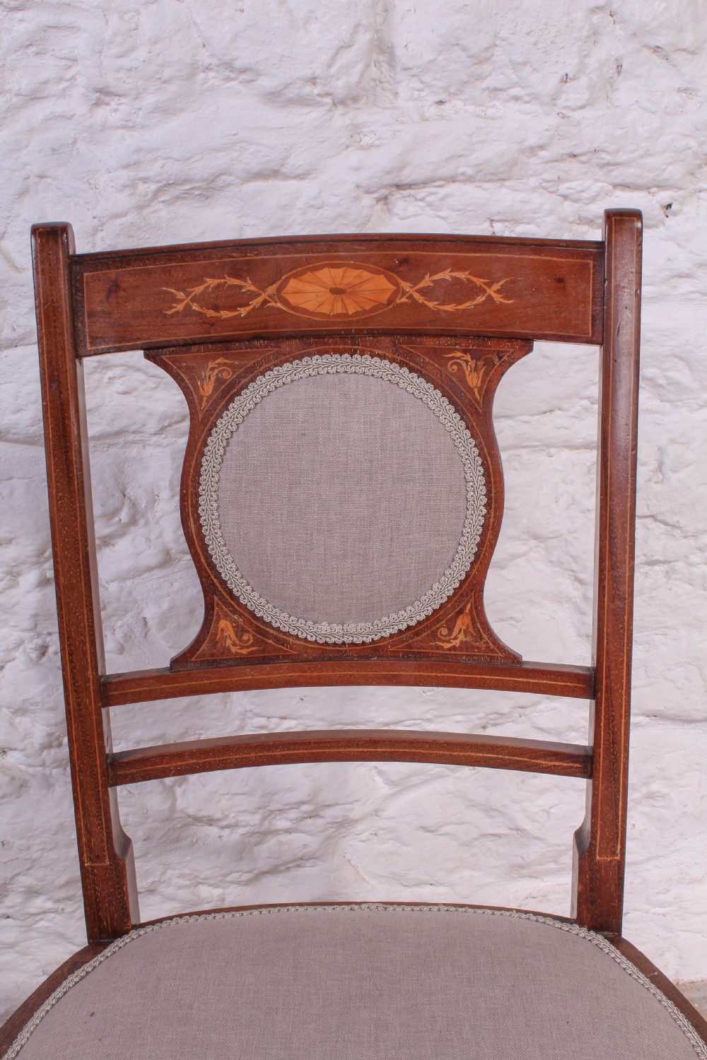 Pretty Edwardian inlaid bedroom chair View II