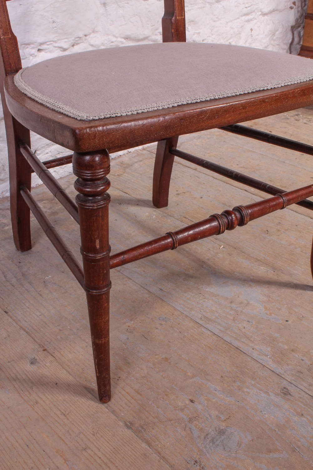 Pretty Edwardian inlaid bedroom chair View III