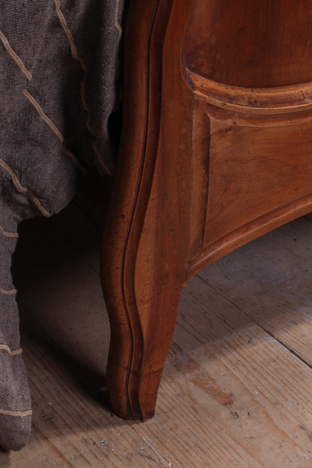 Solid Walnut simple Louis XV style double. View IV