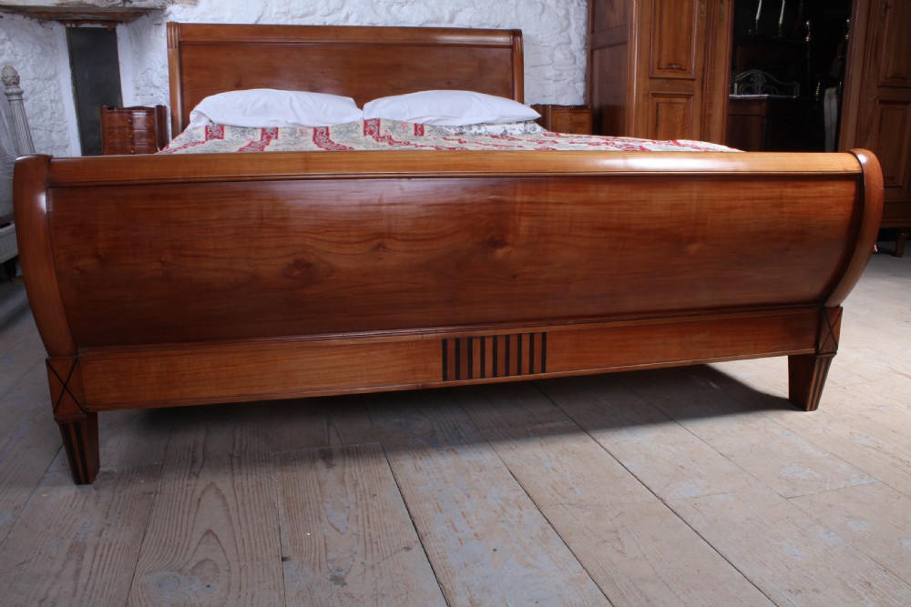 Individual and unusual cherry king size sleigh bed View II