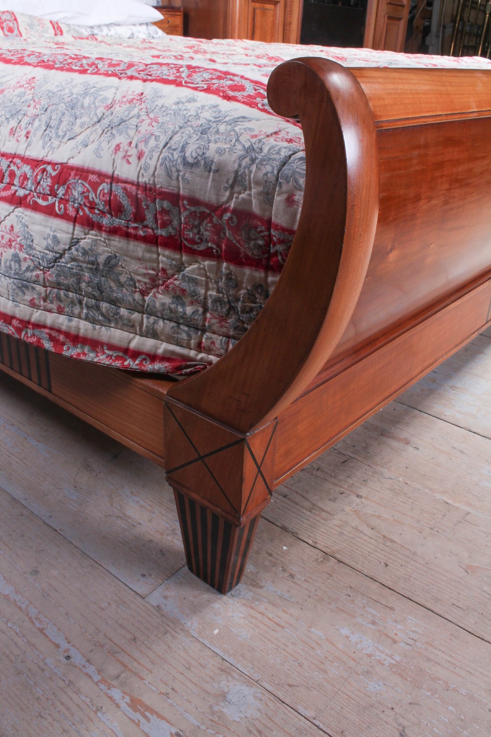 Individual and unusual cherry king size sleigh bed View III