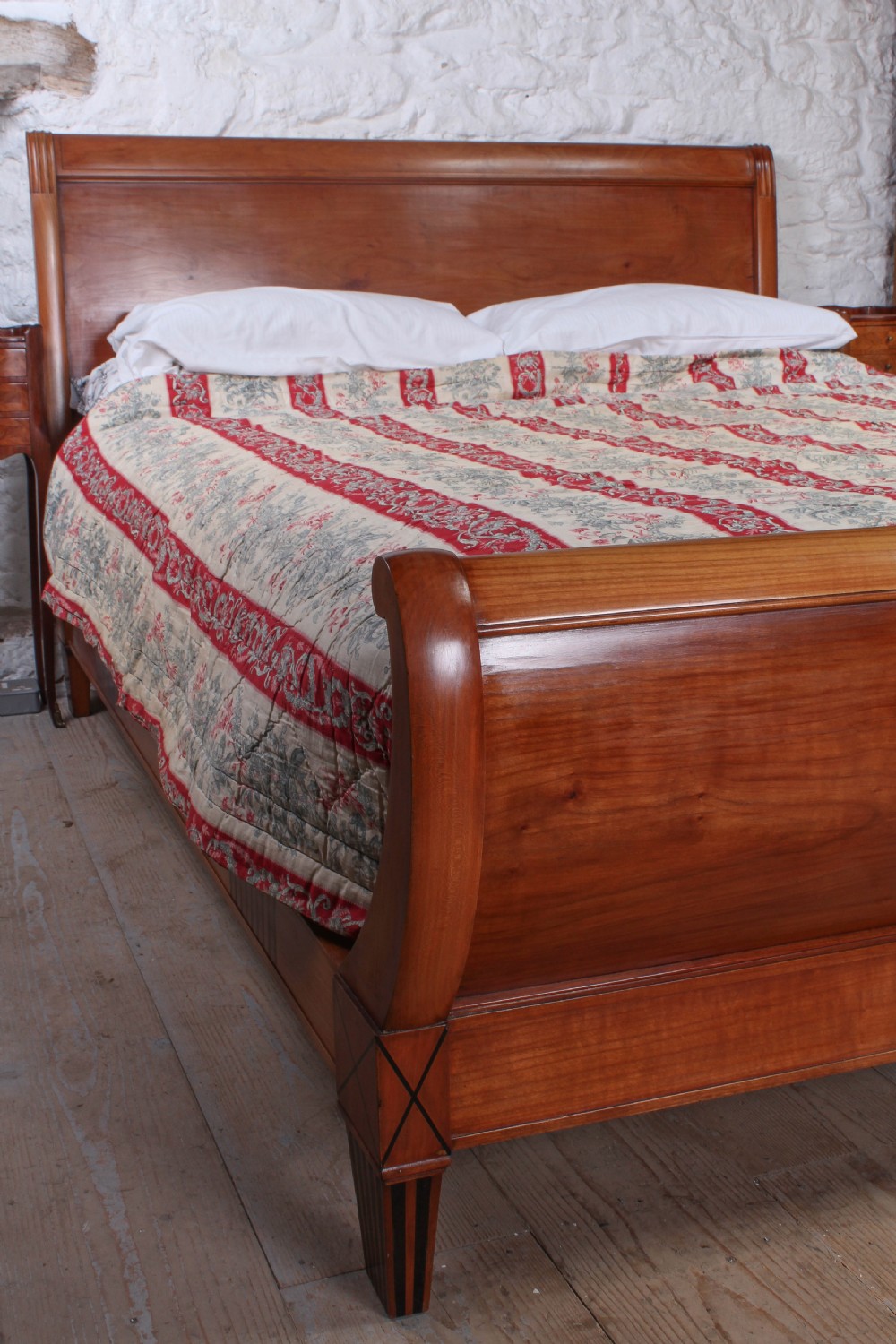 Individual and unusual cherry king size sleigh bed View VI